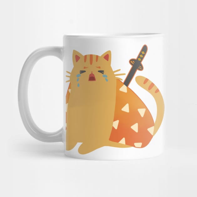 Demon Slayer Cat “Zenitsu“ Design | Cat Lover Gifts | Kawaii Handmade Illustration | By Atelier Serakara by Atelier Serakara